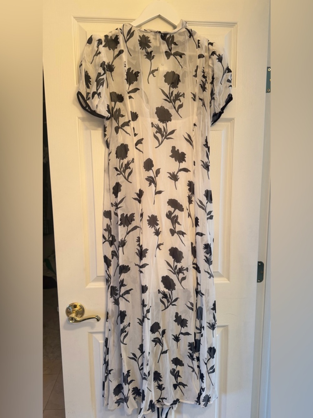 Maeve Short-Sleeve Tie-Neck Midi Shirt Dress Size L - Picture 5 of 6